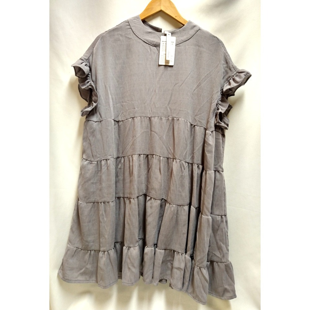 womens FOTEISY SLEEVELESS DRESS, LAYERED, GRAY, SIZE XL, COMFOR &‎ STYLE, LINED